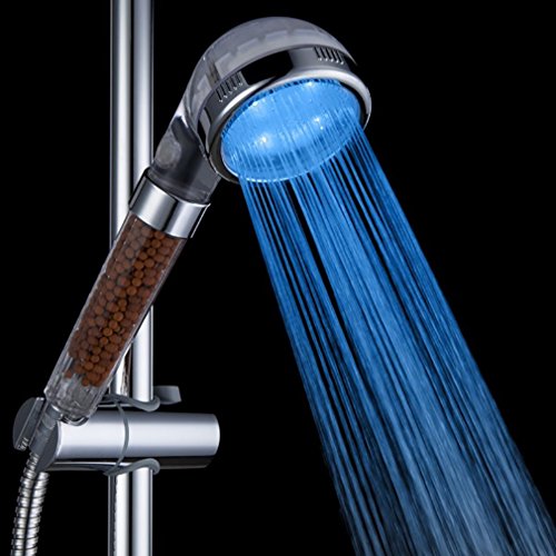 Handbrause , Bad Duschkopf 3 Farbe LED Duschkopf Wassereinsparung Handbrause modifizierte Hochdruck Anion Filter—OYSHOPP - 6