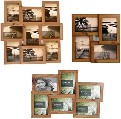 4, 6 or 9 Multi Picture Collage Family &amp; Friends Pine 4"x6" Wall Photo Frame Birthday[9 Picture Frame]