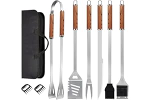 KALAHOL 9-in-1 BBQ Tools Set Extra Thick Stainless Steel Grill Tool Set with Storage Bag, Premium Complete BBQ Utensils Set for Outdoor Camping, Heavy Duty BBQ Accessories Kit for Men and Women Gift
