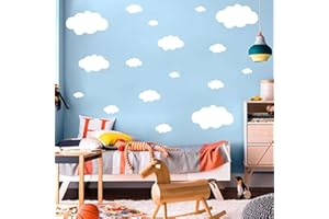 NINIMIO Adesivi Murali, Adesivi Da Parete, Decorazioni Camera Da Letto, Carta Da Parati Adesiva, Carta Adesiva Per Mobili, Adesivi Bambini, Cameretta, Carta Da Parati, Decorazioni Cameretta Bimba (nuvole)