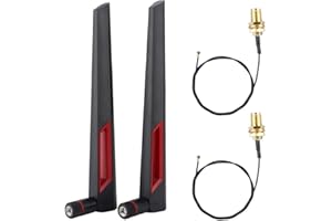TONYSA 8-dBi-Antenne RP-SMA für WLAN und WLAN-Router-Adapter, IPX4-WLAN-Netzwerkkarte Verbindungskabel Vollfrequenzband Für Intel 9260NGW/7265AC/9650AC/BCM94360 usw.