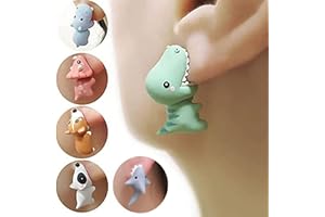 OADAA Cute Animal Bite Earring, 3D Cute Clay Earrings -Cartoon Fashion Simple Handmade Polymer Animal Stud Earrings For Women Girls
