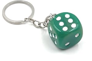 H-Customs Dados de juego dados suerte verde llavero colgante, verde, Talla única