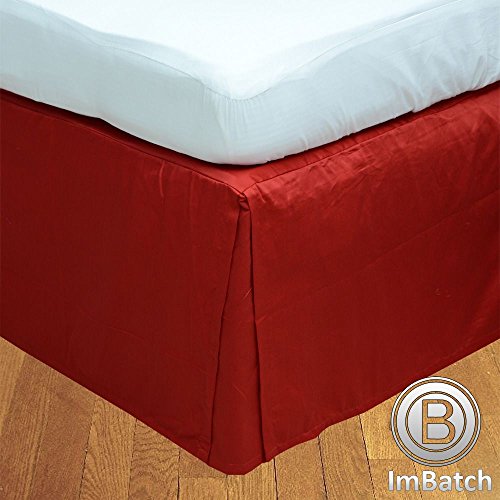 RoyalLinens UK King 400TC 100% Egyptian Cotton Burgundy Solid Elegant Finish 1PCs Box Pleated Bedskirt Solid (Drop Length: 16 inches)