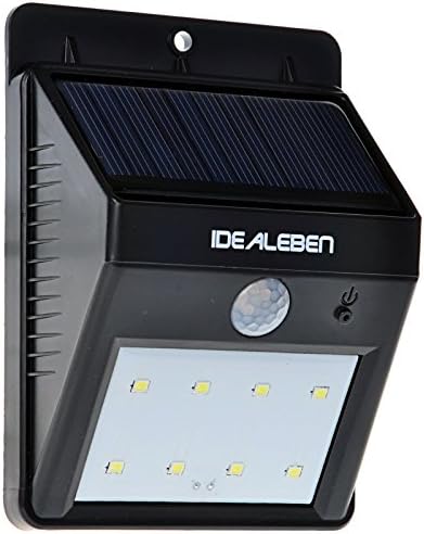 Idealeben Waterproof Bright 8 LED Wireless Solar Powered Motion Sensor Light / Outdoor Security Lighting/Outdoor Solar Wall Lamp