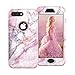 Price comparison product image 360 Degree Full Protective Case for iPhone 7 Plus,iPhone 8 Plus Marble Case Rose Gold,Artfeel Detachable Stylish Slim Fit 3 in 1 Shockproof Hybrid Hard Plastic Soft Silicone Cover Anti-scratch Heavy Duty Drop Protection Armor Defender Bumper Cover for iPhone 7 Plus/8 Plus 5.5 inch