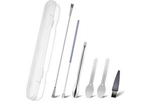 HAOHAI Micro spatule à remplir de capsules, outil de tamper pour micro poudres, cuillère d'échantillonnage pour le remplissage de capsules, outils de remplissage de capsules avec boîte de rangement (7bleu)