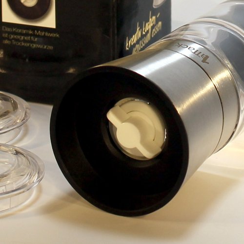 Salz- und Pfeffermühle Set 2-in-1 aus Edelstahl | Keramikmahlwerk | Design Geschenke für Köche und Gourmets - 3