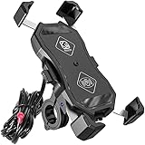 Prettyia Motorrad Drahtlose Ladegerät Telefon Mount wasserdichte Lenker 15W Qi Lade Telefon Halter 360 Drehbare Arbeitet