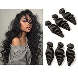DAIMER Brazilian Hair 3 Bundles Weave Loose Wave 100...