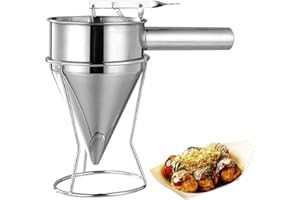 EBKCQ Entonnoir à Piston, Acier Inoxydable Cuisson Entonnoir, 1,2L distributeur de pâte à crêpes avec support, Entonnoir à Piston Entonnoir a Piston en Acier pour Usage Domestique de Cuisine Bakery