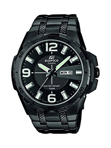 Casio Herren-Armbanduhr XL Edifice Analog Quarz Edelstahl EFR-104BK-1AVUEF Casio Herren-Armbanduhr XL Edifice Analog Quarz Edelstahl EFR-104BK-1AVUEF