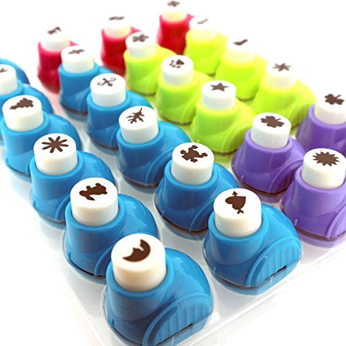 Großpackung 24-tlg. Stanzer Stanzschablone Stanzwerkzeug Papierstanz-Set von Curtzy – Scrapbooking Papier Karten basteln Stempel Kartenherstellung Schneider Formschneiden – Ideal zum Schneiden von Blumen Schneeflocken Sternen Vogel-Muster - 2