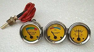 7K344, 1HA-344A, 608744A, 1HA7353, 608747A, Oliver Tractor Temp +Oil Pressure+Ampere Gauge Set -Super 44,55,66,77,88,440,660