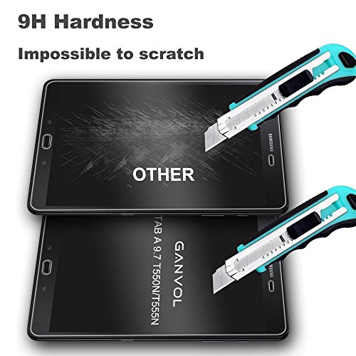 Ganvol Panzerglasfolie Samsung Galaxy Tab A T550N T555N 24,6 cm (9,7 Zoll) Panzerfolie 9H Hartglas Folie Panzerglas Echtglasfolie Glasfolie - 6