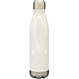 GANZARIA Borraccia termica 500ml in Acciaio Inox, Senza BPA design elegante 100% Sostenibile, Doppia Parete (BIANCO)