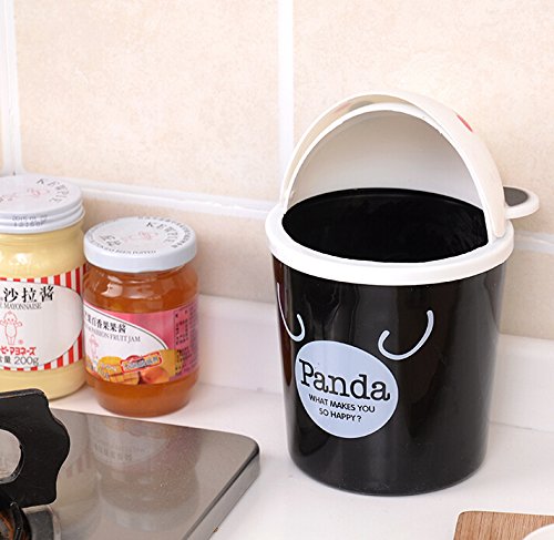 TRIXES niedlicher Panda Mini Schreibtisch Papierkorb Tischmülleimer mit Schwingdeckel - 2