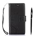 Produktbild Sony Xperia X Compact Hülle, Sony Xperia X Compact Schutzhülle, Alfort 3 in 1 Lederhülle Fashion Design Premium PU Leder Hohe Qualität Tasche Case Cover Kasten Abdeckung Wallet für Sony Xperia X Compact 4.6" Smartphone Funktion Standfunktion Unterstützte Telefone und Magnetverschluss mit Schmetterling ( Schwarz ) + Alfort Schwarz Stylus Pen + Netter Staub Stecker