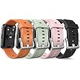 TUSITA [4-Pezzi Cinturino Compatibile con Huawei Watch Fit - Braccialetto di Ricambio in Silicone - Accessori per smartwatch
