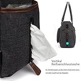 Baby Wickeltasche, BRINCH Multifunktion Baby Windel Umhängetasche tragbare Einkaufstasche mit Wickelunterlage, Isolierte Tasche, Kinderwagenbefestigungen - 4