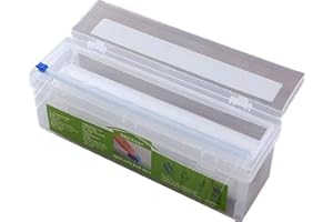 BSTCAR Folienschneider Transparent, Alu- & Frischhaltefolie, Sichtfenster, Glattes Abtrennen, Folienabroller 34 x 9,5 x 9,5 cm