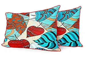 DreamVio Jute Fabric Printed Decorative Pillow/Throw/Cushion Covers for Living Room, Bed Room, Sofa,Chairs,Pillow Cases, Pillow Covers Set of 2, Size 12x18 Inches Style21