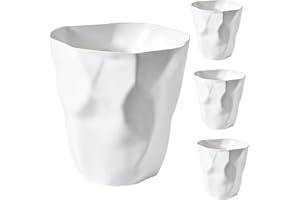 HULKAY 4PC Poubelle plissée créative, salon, chambre à coucher, bureau, seau de rangement, Style ménage intérieur, papier de grande capacité Poubelle Bureau Enfant Foot (Blanc)