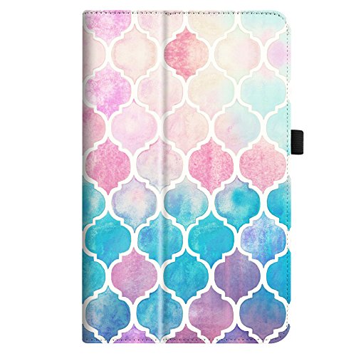 Fintie Huawei MediaPad T1 10 Hülle – Slim Fit Kunstleder (Folio) Schutzhülle Tasche Case Cover Standfunktion und Stylus-Halterung für Huawei MediaPad T1 10.0 LTE / WiFi (9,6 Zoll) Tablet-PC, Aquarell kariert - 8