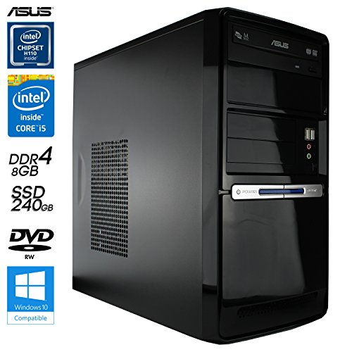SNOGARD Business Office & Multimedia PC | Intel Core i5-7500 Quad Core | 8096MB DDR4 RAM | 240GB SSD SATA III | Professional Desktop PC - Leises Arbeitsplatz System mit viel Power