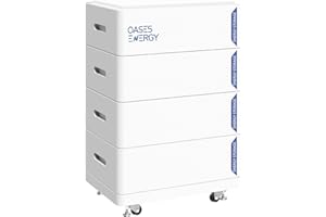 Oasesenergy LiFePO4 48V 400Ah Lithium Batterie（4Pack 100Ah）, Smart BMS, Batterie intégrée 20kWh pour RV, Stockage Solaire, Stockage d'énergie pour la Maison Bateau, Camping