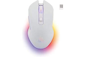 The G-Lab - Kult Helium Wireless - Souris Gamer sans Fil Blanche- Capteur Optique 6400 DPI, Rétroéclairage 7 Couleurs, 6 Boutons - Souris Gaming Ultra réactive- Compatible PC/PS4/PS5 – Blanche - New