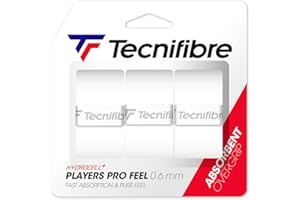 Tecnifibre Players PRO Feel - Impugnatura da Tennis, Confezione da 3, Colore: Bianco