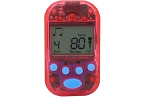 LUQEEG Cyfrowy Przenośny Wielofunkcyjny Metronom, Elektroniczny Jeden Dotyk i łatwo Czytelny Metronom, Mini Clip on Beat Tempo dla Pianina Gitary Saksofonu Fletu Skrzypiec Bębna (Czerwony)