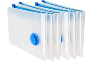 Orion Stationery Best House Space Saver Bags Vacuum Storage Bags - Save 80% More Storage Space - Air Tight, Reusable, Double Zip Seal & Leak Valve (Pack of 5) (50 X 70 CM)