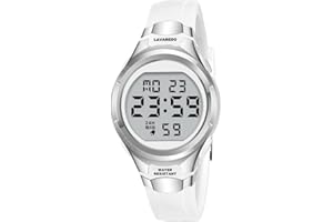 Timever Montre Digitale Sport Femme avec Bracelet en Silicone,Alarme, Chronomètre,Date,Eclairage,Étanche 3 ATM