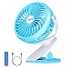Produktbild TTMOW USB angetriebener Klipp-Ventilator, beweglicher Schreibtisch-Ventilator, ruhiger Betrieb Kühlventilator für Hauptbüro, mit 1800mah 18650 nachladbare Batterie, Blau