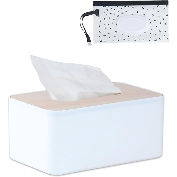 Porta Salviette Umidificate - Scatola Portatile Con Coperchio Ermetico (Rosa E Bianco)