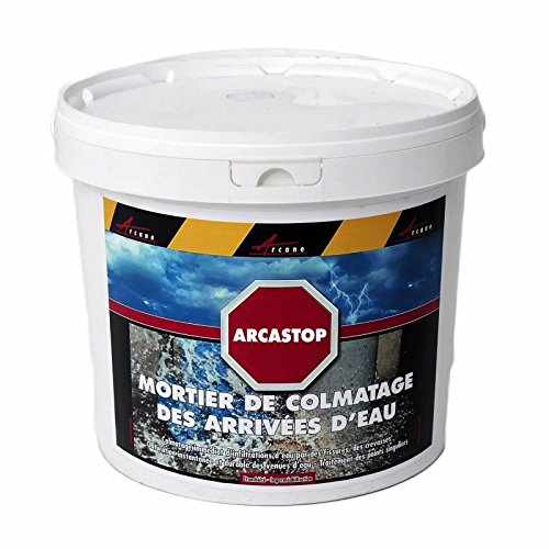 Mortier anti infiltrations eau ciment enduit prise rapide stop fuite béton colmatage Scellement drain réparation tuyau ARCASTOP