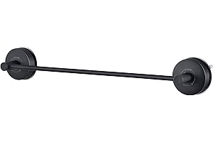 JOMOLA Toalleros de Baño con Ventosa Sin Taladro Toallero de Barra Acero Inoxidable Toallero de Pared para Cocina y Baño Barra De Toallero Negro Mate, 42.8CM
