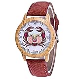 IG Invictus Damen Mode Casual Lederstrap Analog Quarz Runde Uhr T400 N Quarzuhr Kaffee Quarz Uhr