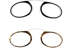 KoKoBin 2 Pacco Occhiali da Lettura Unisex Ultraleggero Mini Nose Clip Non Indossati Antiscivolo Uomo Donna - Sempre a Portata di Mano +2.0