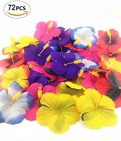 72 Pack Bloomood Hibiscus Flowers for Tabletop Decoration Party Favor Party Decoration Confetti Party Favors
