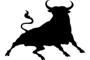 ARTIMAGEN Pegatina Toro saltando Negro Vista Derecha 95x75 mm.
