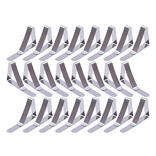 eBoot 24 Stück Edelstahl Tischdecke Clips Tischklammern Tischdeckenklammer