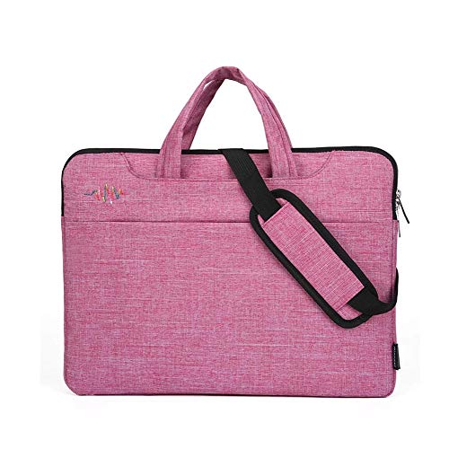 Preisvergleich Produktbild SLONG Laptop Bag 15 Zoll Multifunktionale Laptop-Schutztasche, Wasserfester Stoßdämpfer-Kofferraum mit Griff Für MacBook Air MacBook Pro Surface Book iPad,Pink
