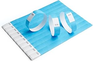 IBOO 100 Papier-Armbänder aus Tyvek, 19 mm für Events, Festivals, reißfest, in 12 Farben erhältlich 19mm (Hellblau)