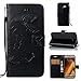 Produktbild Hülle für Samsung Galaxy A5 2017,Samsung Galaxy A5 2017 Lederhülle,PU Leder Tasche für Samsung Galaxy A5 2017,Leweiany Elegant Luxus Extra Dünn Tasche Schwarz Premium Schmetterling Blumen Muster Leder Brieftasche Flip Wallet Ständer Cover in Book Style Tasche Case Handyhülle Schutzhülle mit Kartenfach Aufstellfunktion Magnetverschluss für Samsung Galaxy A5 2017 Schutzhülle Handytasche