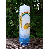 Taufkerze bunter Fisch - inkl. Beschriftung von Babyprince - handgearbeitete Wachsverzierungen - !!! keine Folie !!!