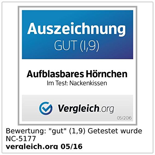 PEARL Aufblasbares Nackenhörnchen & Nackenkissen mit Fleece-Bezug - 4