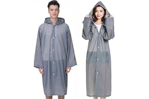 GUKOY Płaszcz przeciwdeszczowy 2-pak ponczo przeciwdeszczowe dla mężczyzn kobiet dorosłych, przenośny płaszcz przeciwdeszczowy wielokrotnego użytku z kapturem